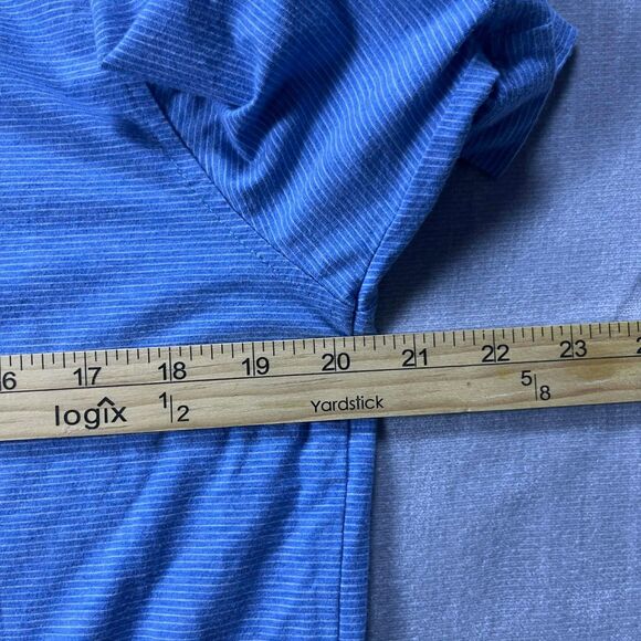 Peter Millar Polo Shirt Men Medium Blue Pima Cotton Silk Stretch Golf - Picture 6 of 7